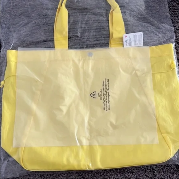 NWT Lululemon Sonic Yellow Side-Cinch Shopper Bag 18L - Lululemon Tote Bag - Picture 5 of 6